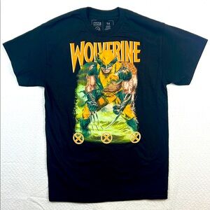 CVLA x Marvel Wolverine Print Front  Graphic Black T-Shirt NEW Sz. 14 X-Men Tee